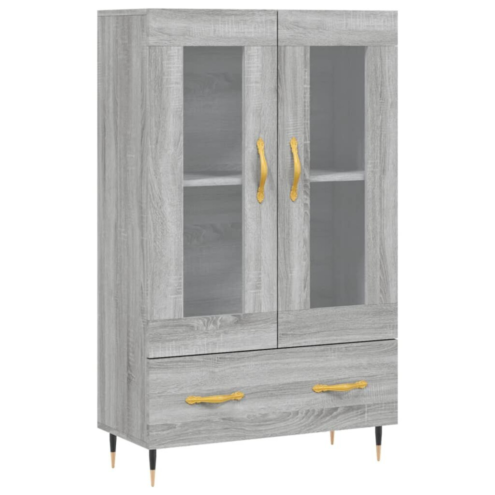 Vidaxl (Grey Sonoma) Highboard Sideboard Cupboard Side Cabinet Sonoma Oak Engineered Wood