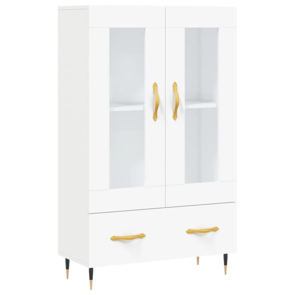 (white) vidaXL Highboard Sideboard Cupboard Side Cabinet Sonoma Oak Engineered Wood