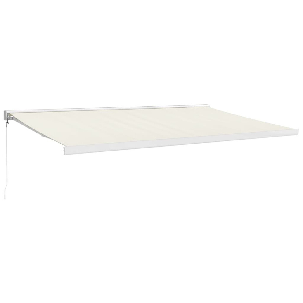 vidaXL Retractable Awning Patio Awning Canopy Cream 5x3 m Fabric and Aluminium