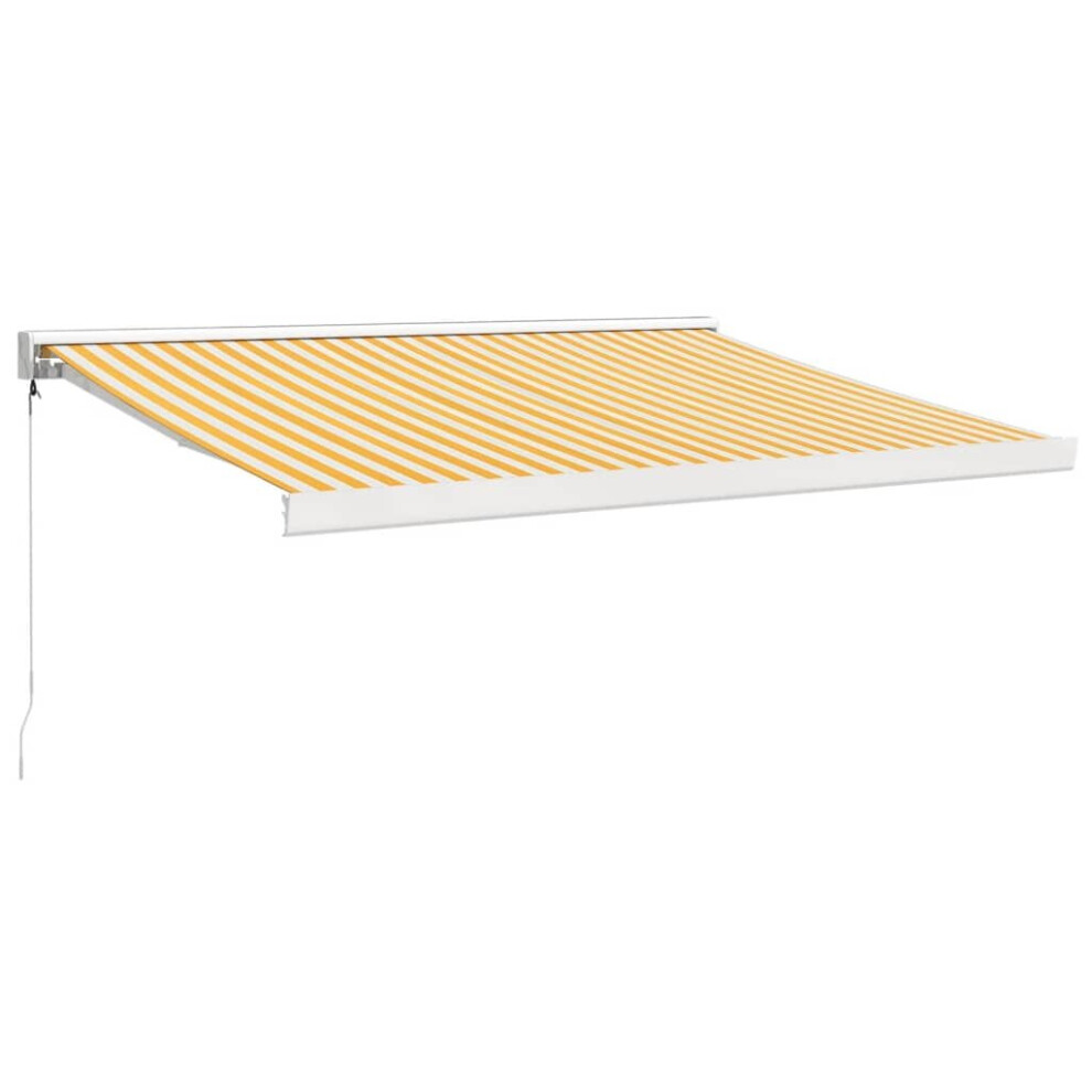 vidaXL Retractable Awning Canopy Yellow and White 3x2.5 m Fabric and Aluminium