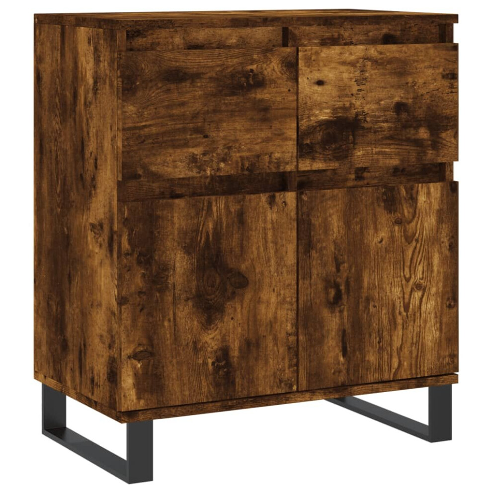 Vidaxl Sideboard Storage Side Cabinet Cupboard Smoked Oak Engineered Wood