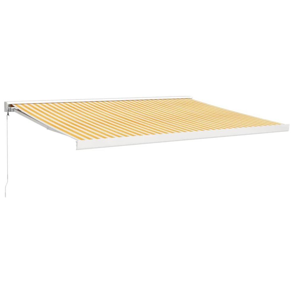 vidaXL Retractable Awning Canopy Yellow and White 4.5x3 m Fabric and Aluminium