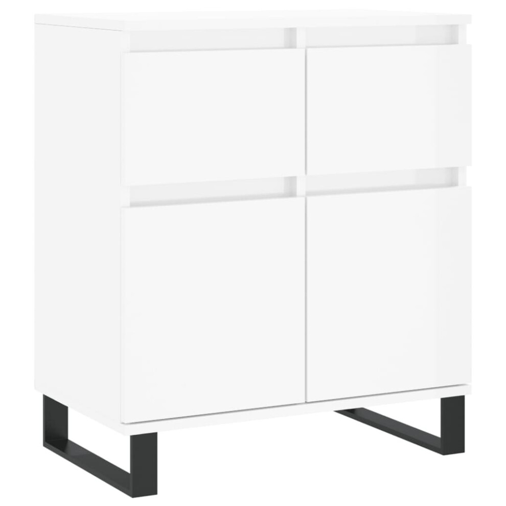 vidaXL Sideboard Storage Cabinet Cupboard High Gloss White Engineered Wood