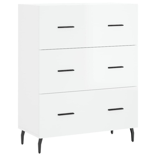 VidaXL vidaXL Sideboard Storage Cabinet Cupboard High Gloss White Engineered Wood
