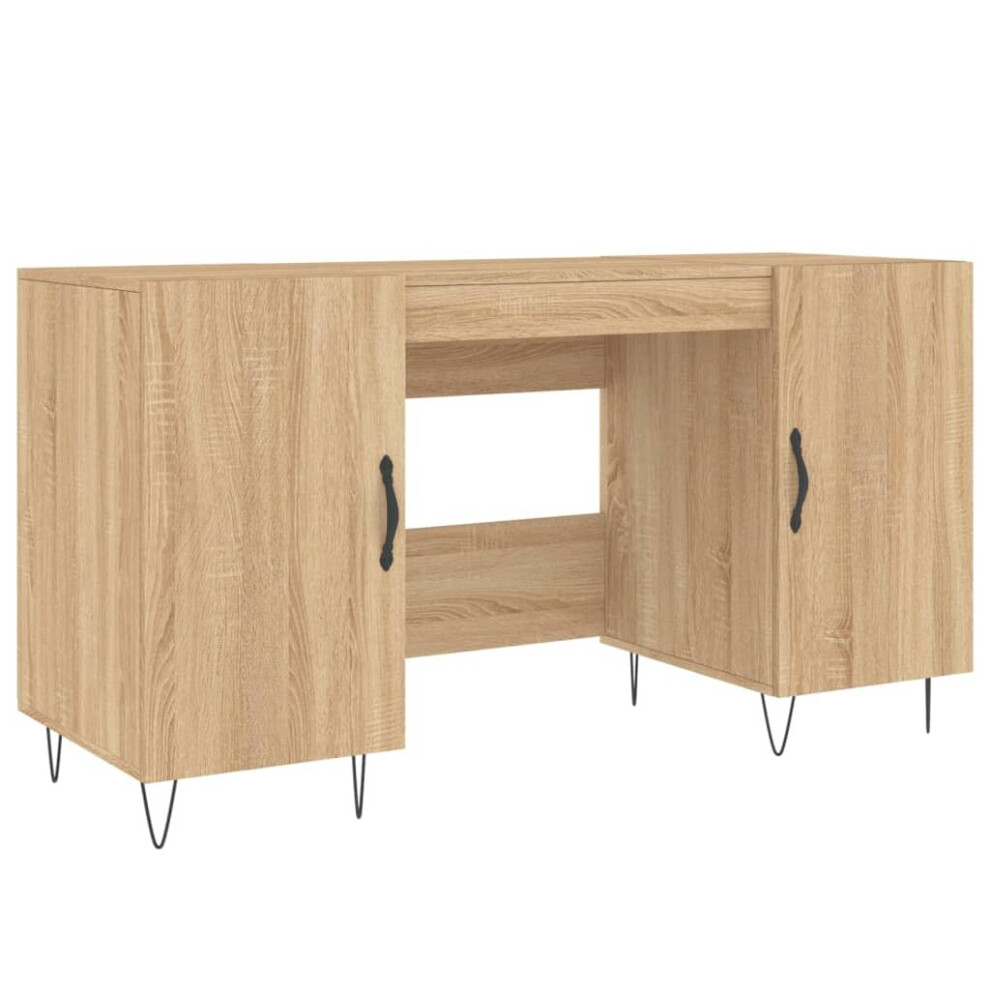 Vidaxl (Sonoma Oak) Desk Computer Desk Writing Table Work Table Sonoma Oak Engineered Wood