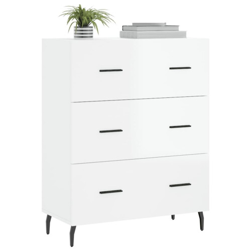 VidaXL vidaXL Sideboard Storage Cabinet Cupboard High Gloss White Engineered Wood 2