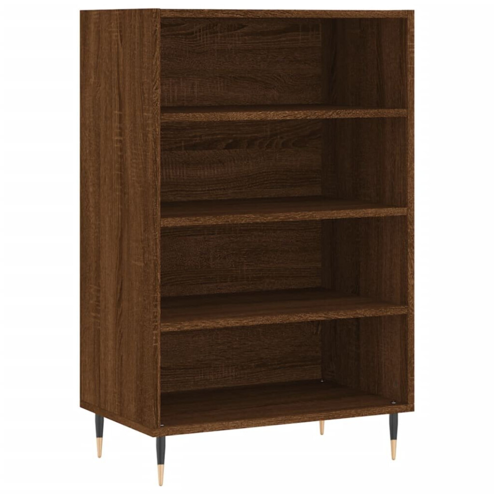 (brown oak) vidaXL Highboard Sideboard Storage Cabinet High Gloss White Engineered Wood