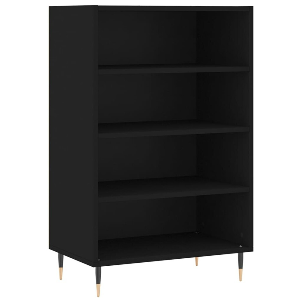 Vidaxl (Black) Highboard Sideboard Storage Side Cabinet Home Cupboard Engineered Wood