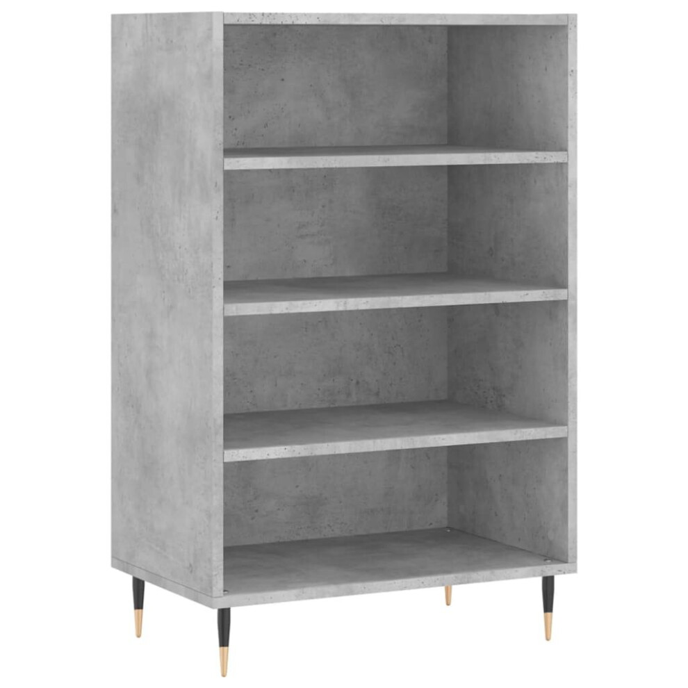 (concrete grey) vidaXL Highboard Sideboard Storage Cabinet High Gloss White Engineered Wood