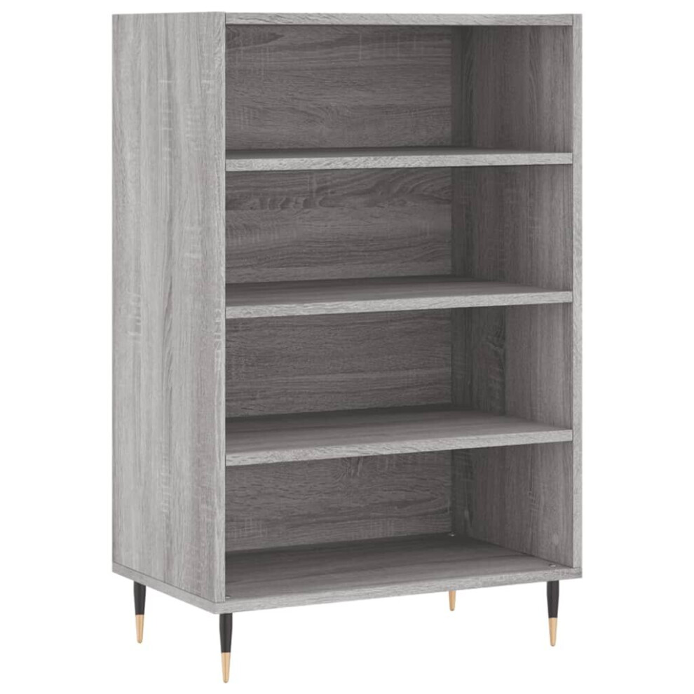 (grey sonoma) vidaXL Highboard Sideboard Storage Cabinet High Gloss White Engineered Wood