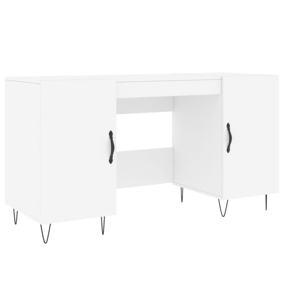 Vidaxl (White) Desk Computer Desk Writing Table Work Table Sonoma Oak Engineered Wood White