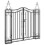 VidaXL vidaXL Gartentor Schwarz 121x8x100 cm Schmiedeeisen 1
