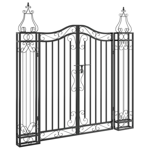 VidaXL vidaXL Gartentor Schwarz 121x8x100 cm Schmiedeeisen 1