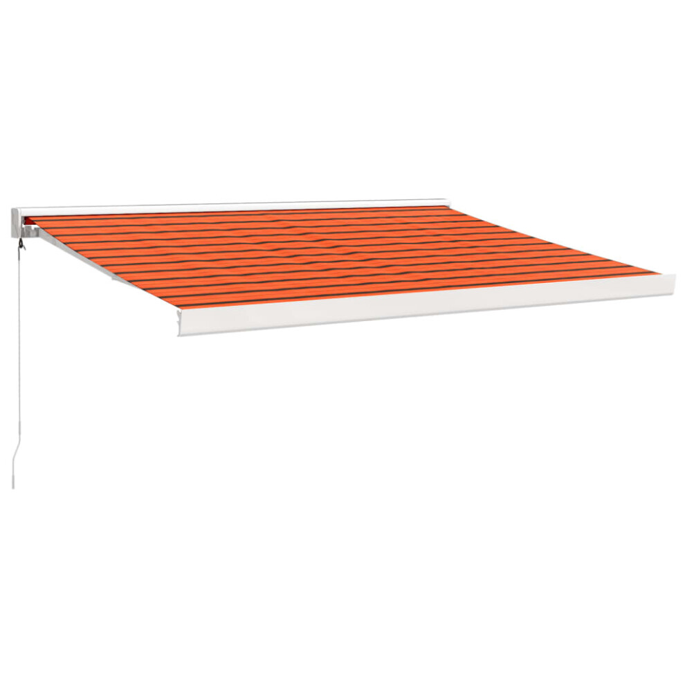 vidaXL Retractable Awning Canopy Orange and Brown 3x2.5 m Fabric and Aluminium