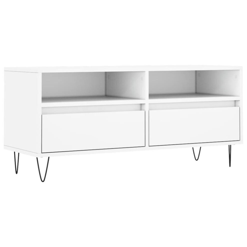 vidaXL TV Cabinet TV Unit Sideboard Media Unit TV Stand White Engineered Wood