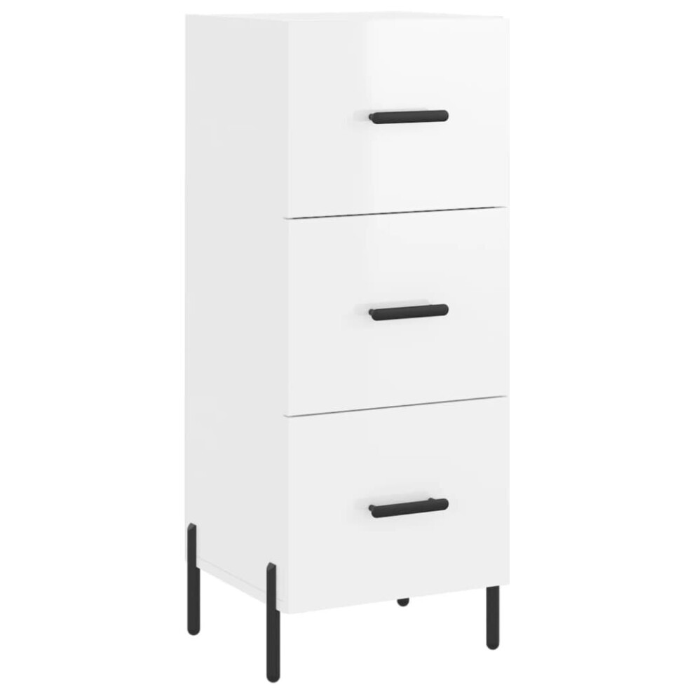 vidaXL Sideboard Storage Cabinet Cupboard High Gloss White Engineered Wood