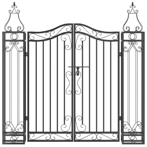 VidaXL vidaXL Gartentor Schwarz 121x8x100 cm Schmiedeeisen 2