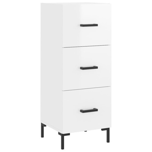 VidaXL vidaXL Sideboard Storage Cabinet Cupboard High Gloss White Engineered Wood 1