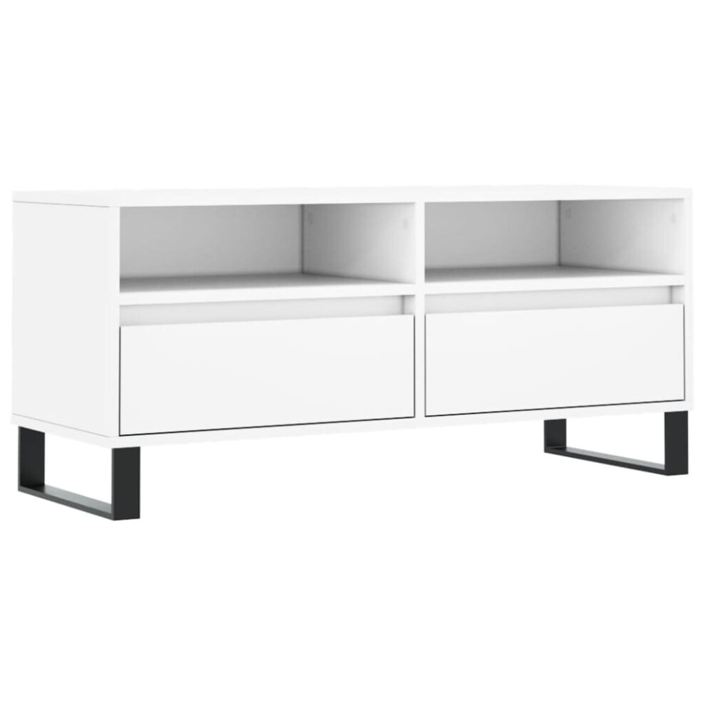 Vidaxl Tv Cabinet Tv Unit Sideboard Media Unit Tv Stand White Engineered Wood