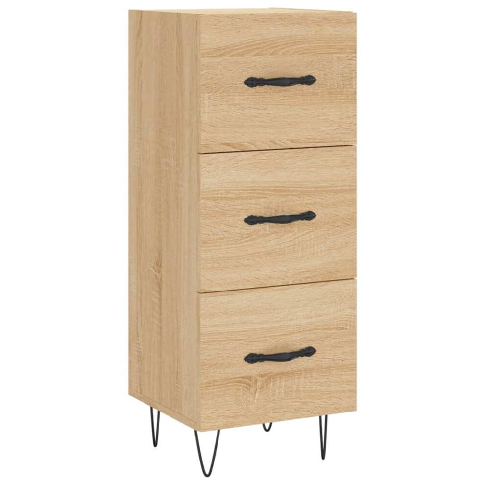 VIDAXL Sideboard - 3 Drawer - Sonoma Oak - Metal Legs - Image 2