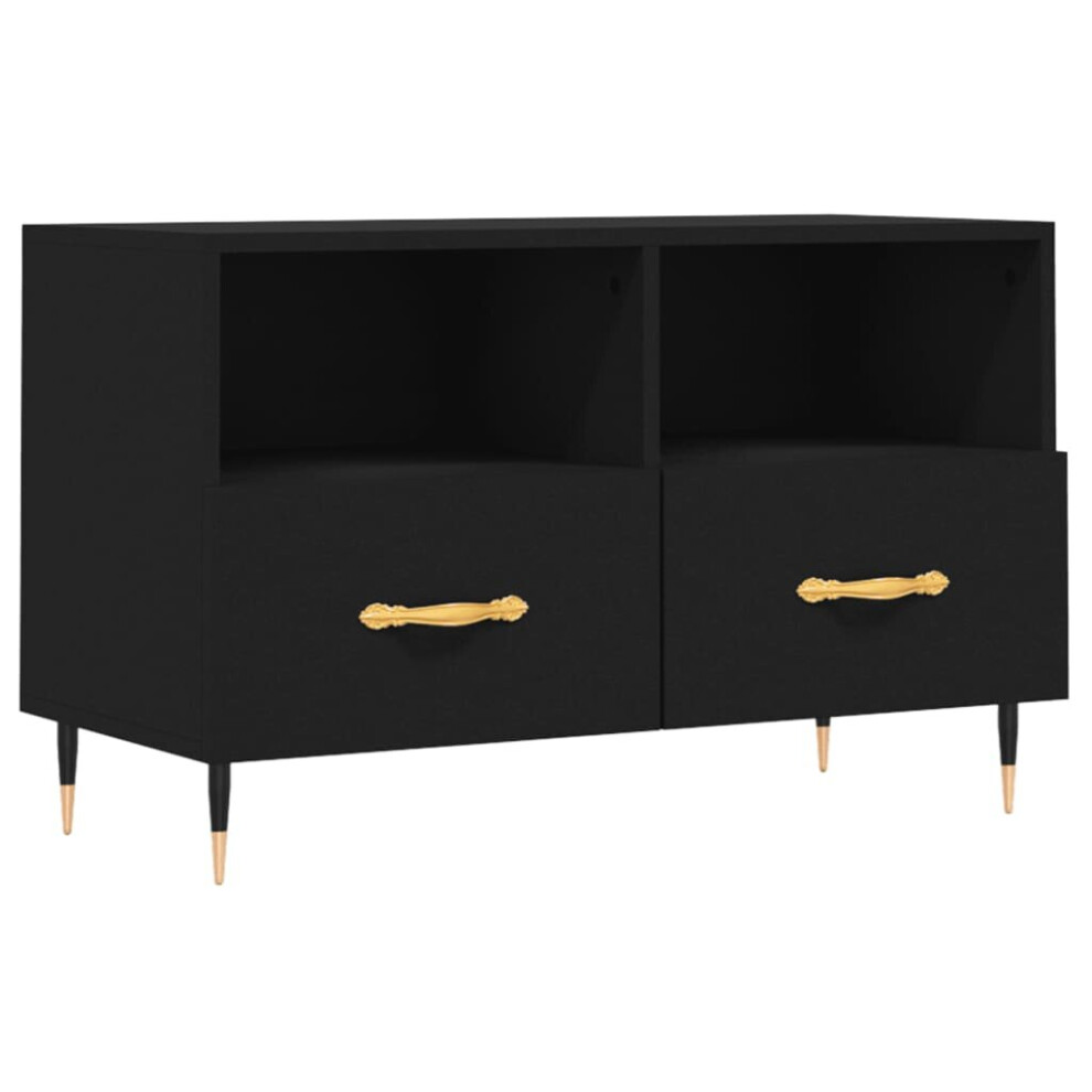 vidaXL TV Cabinet TV Unit Sideboard Media Unit TV Stand Black Engineered Wood