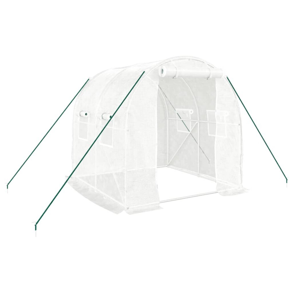 vidaXL Greenhouse Walk in Greenhouse Grow House with Steel Frame White 4 mÂ²