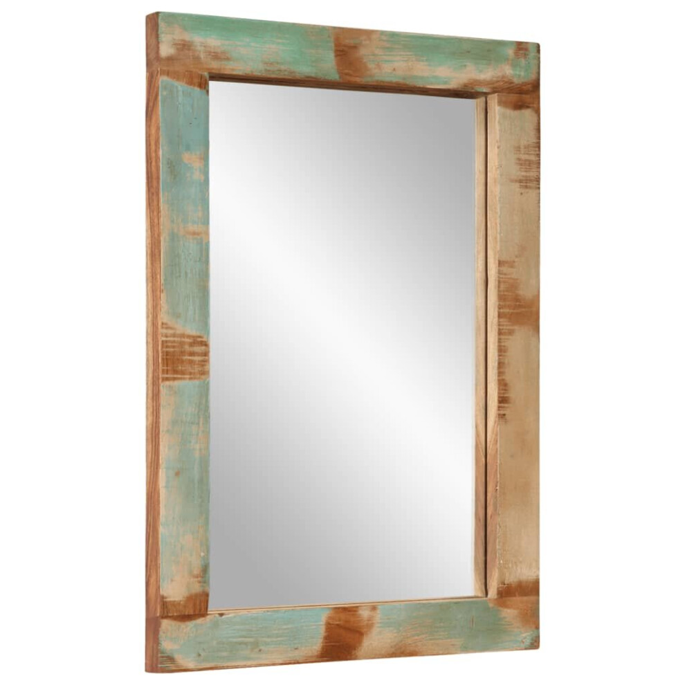 Vidaxl (Multicolour) Mirror Bathroom Wall Mirror Vanity Mirror Solid Wood Mango And Glass