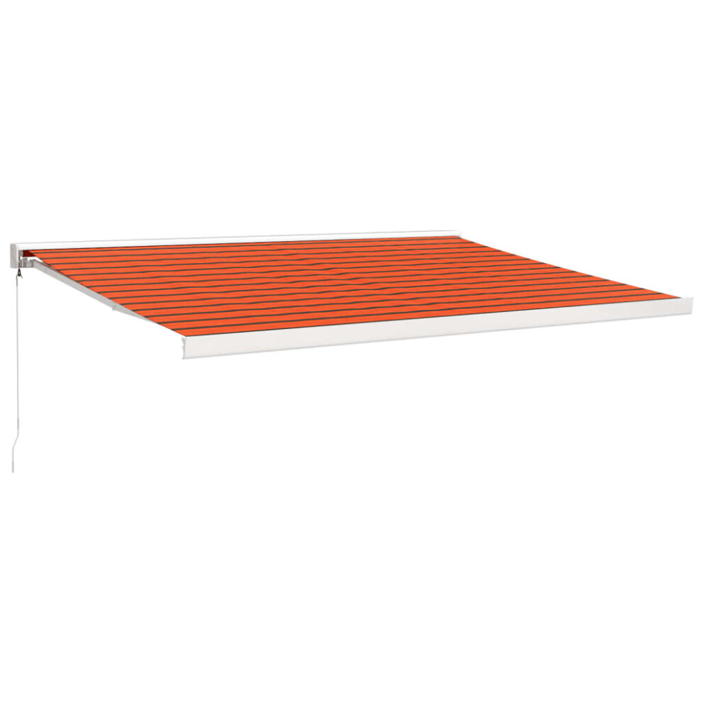 vidaXL Retractable Awning Canopy Orange and Brown 4.5x3 m Fabric and Aluminium