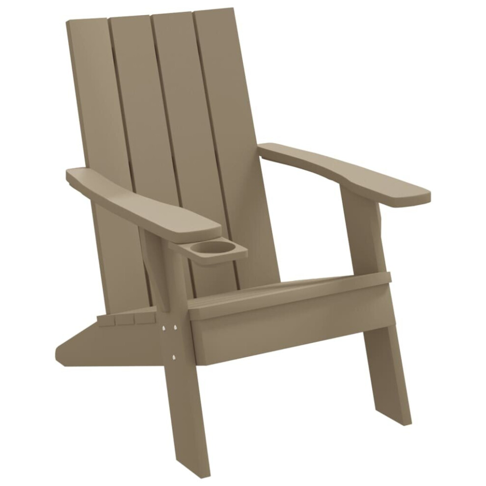 vidaXL Garden Adirondack Chair Lounge Chair Armchair Light Brown Polypropylene