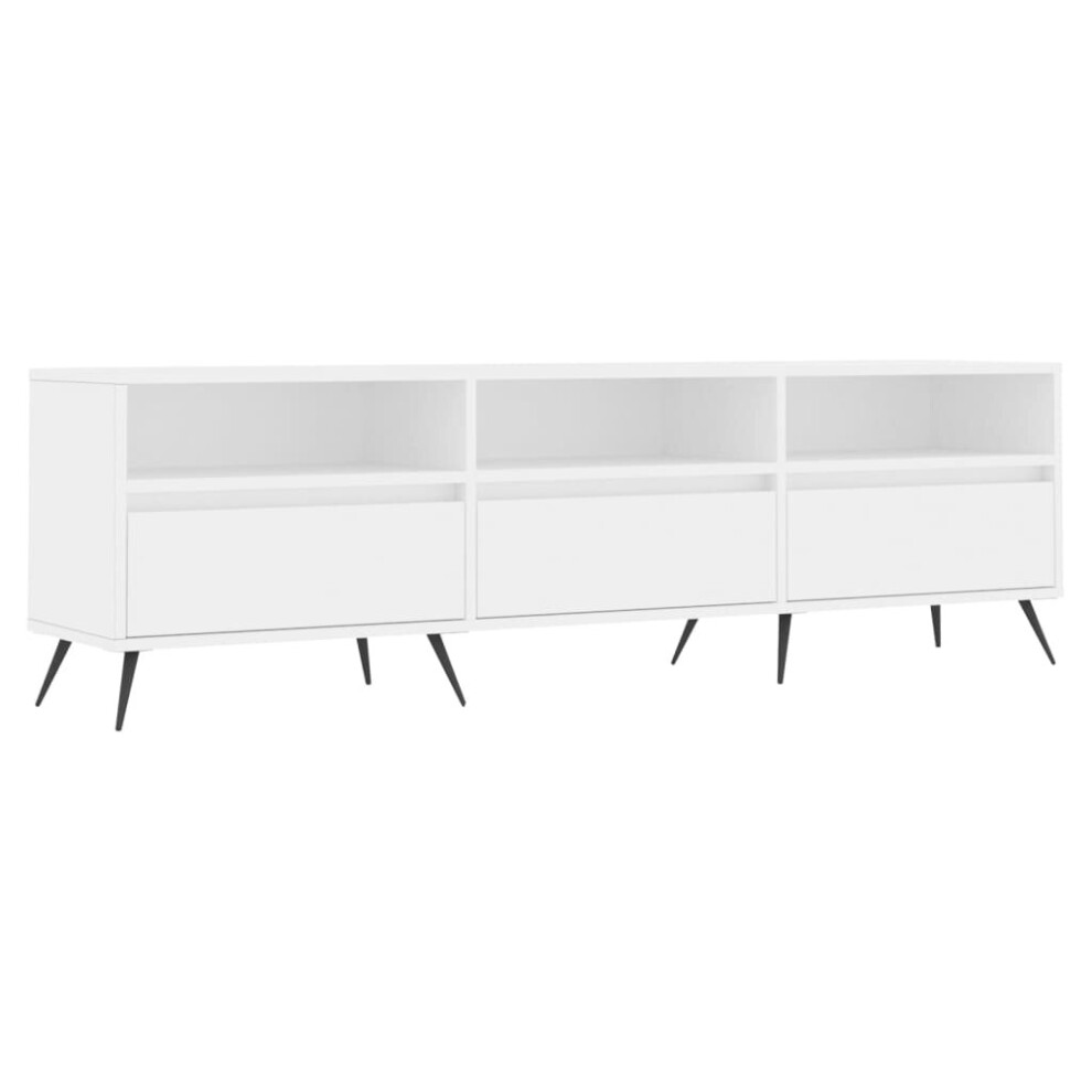 vidaXL TV Cabinet TV Unit Sideboard Media Unit TV Stand White Engineered Wood