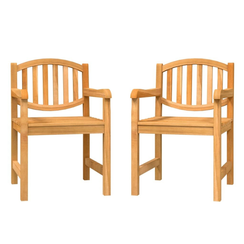 vidaXL Garden Chairs Outdoor Chair Lounge Chair Armchair 2 pcs Solid Wood Teak