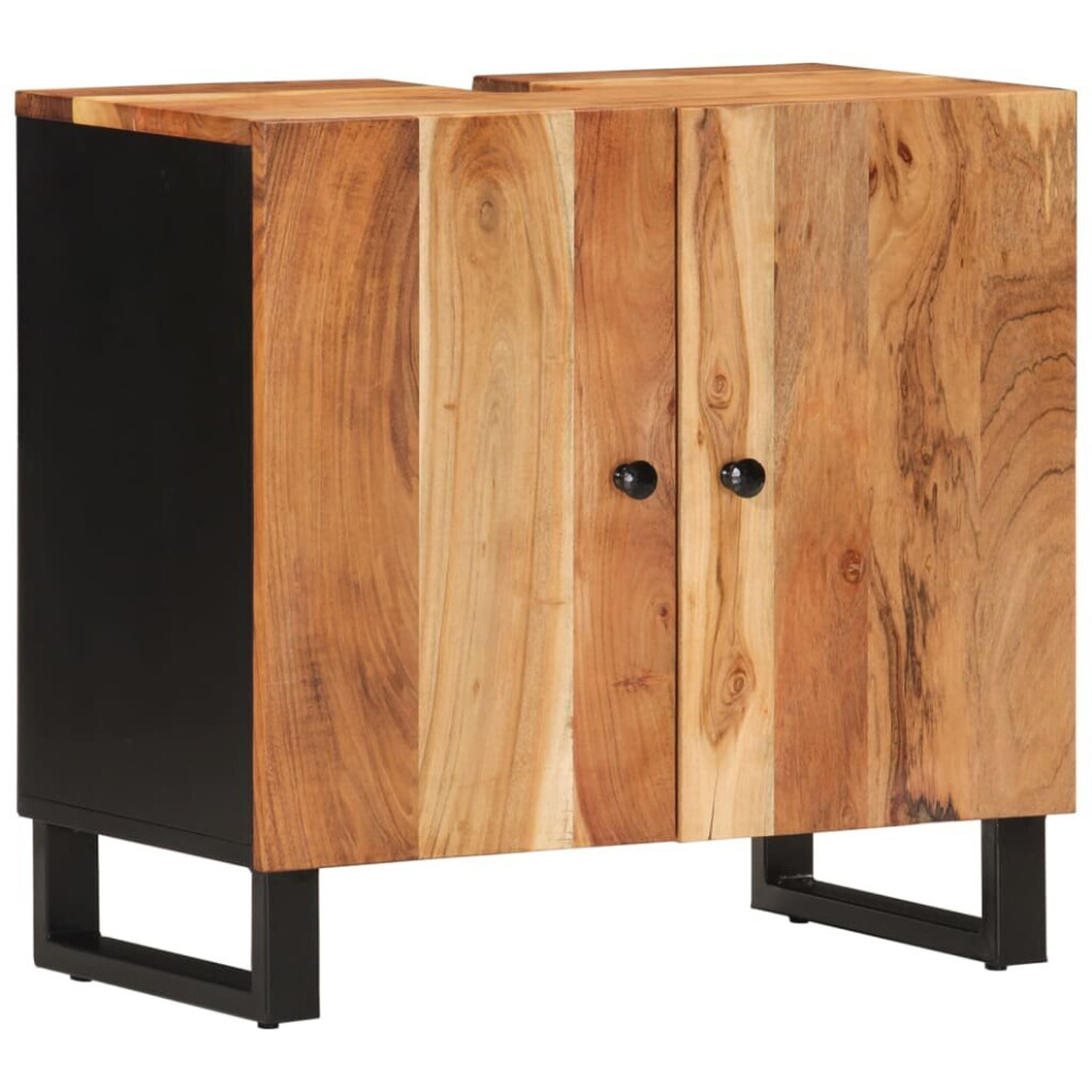 Vidaxl (Brown) Sink Cabinet Vanity Unit Cupboard Solid Wood Mango And Engineered Wood