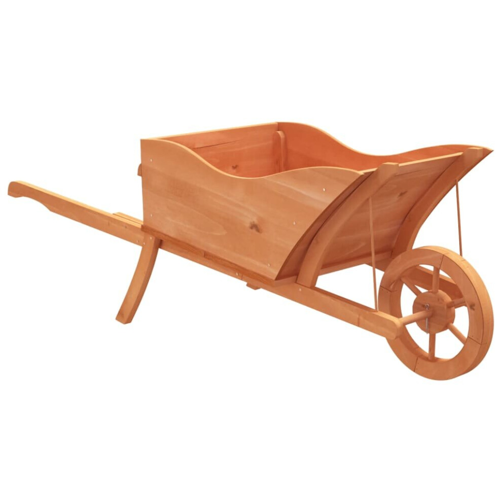 Vidaxl Wheelbarrow Planter Woodland Flower Cart Garden Planter Solid Wood Fir