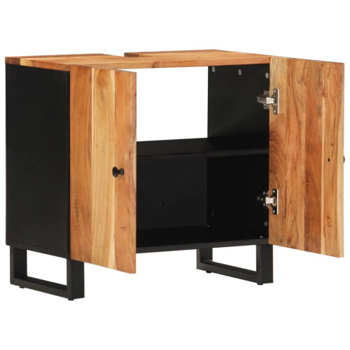 VidaXL (brown) vidaXL Sink Cabinet Vanity Unit Cupboard Solid Wood Mango and Engineered Wood 2