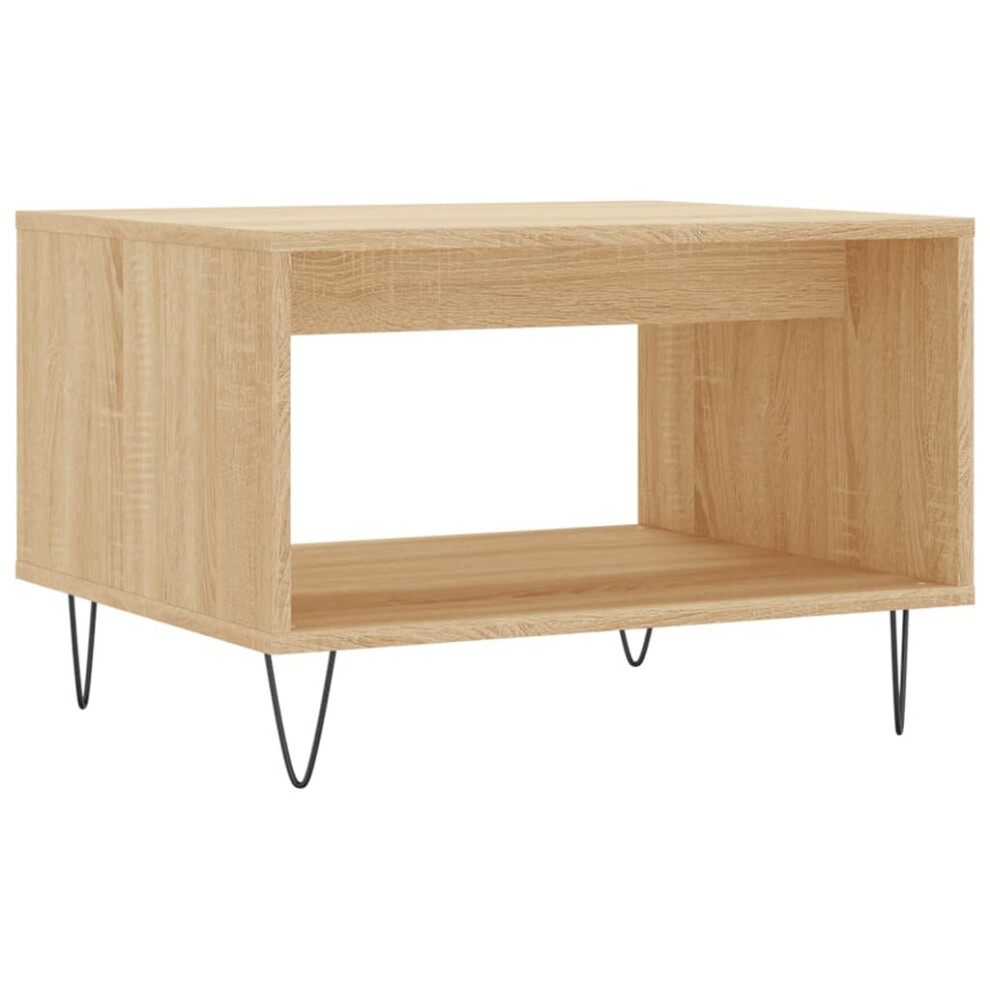 Vidaxl (Sonoma Oak) Coffee Table Side Table Sofa Table High Gloss White Engineered Wood