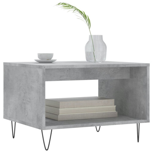 VidaXL (concrete grey) vidaXL Coffee Table Side Table Sofa Table High Gloss White Engineered Wood 2