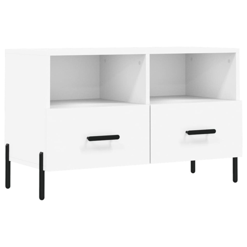 vidaXL TV Cabinet TV Unit Sideboard Media Unit TV Stand White Engineered Wood