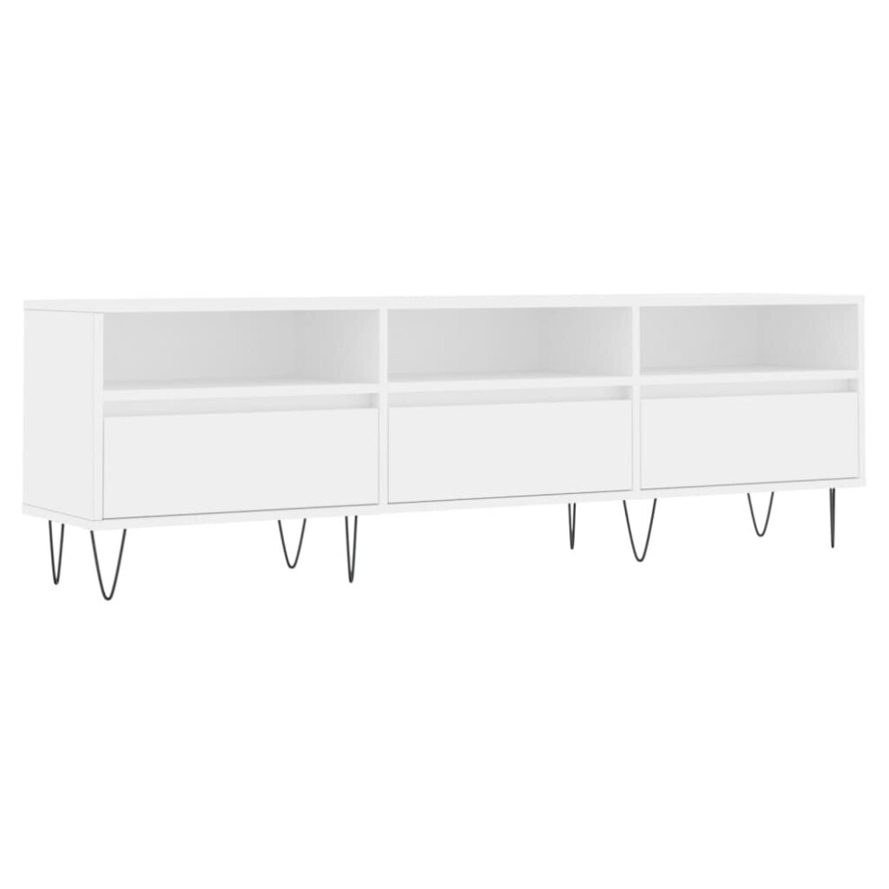Vidaxl Tv Cabinet Tv Unit Sideboard Media Unit Tv Stand White Engineered Wood