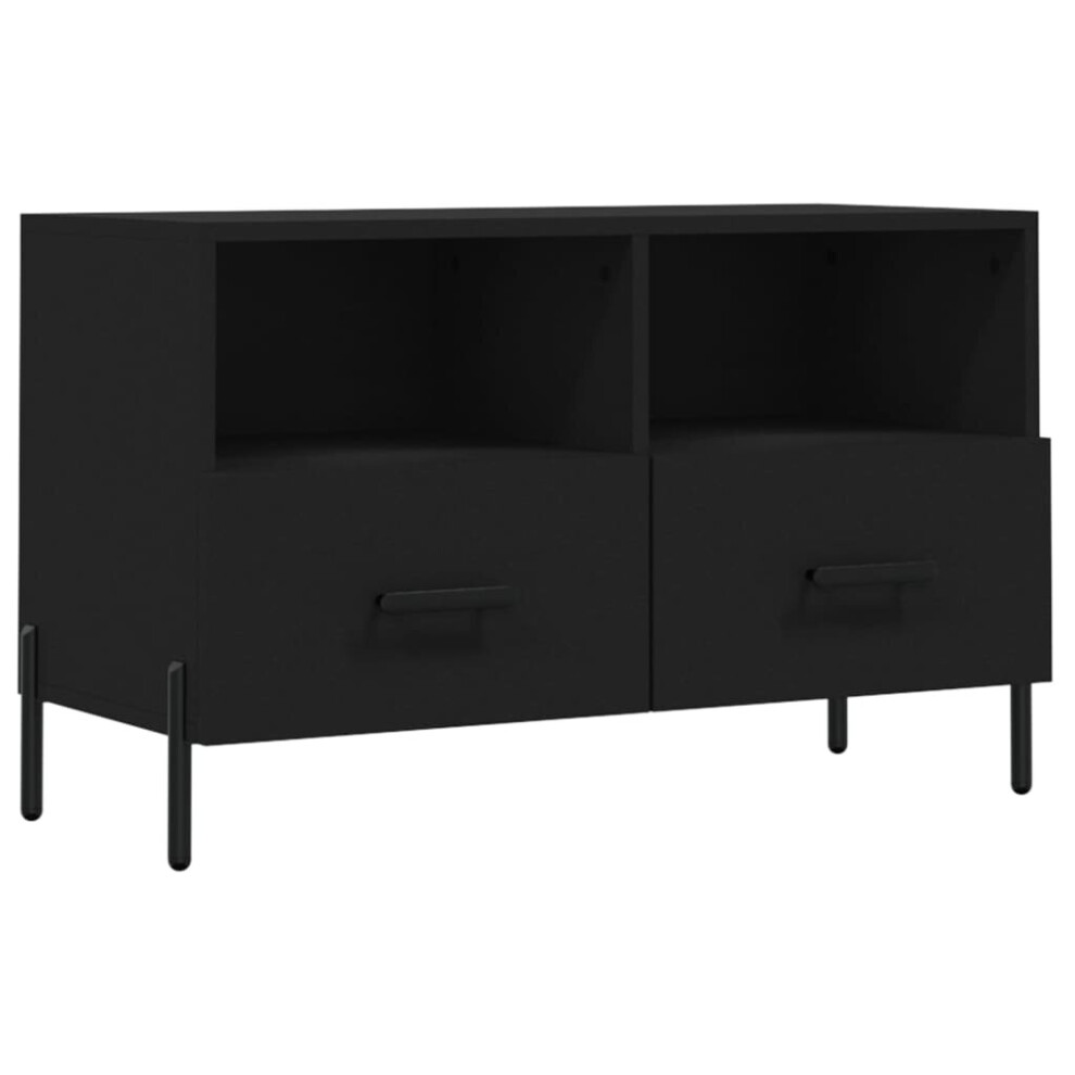 Vidaxl Tv Cabinet Tv Unit Sideboard Media Unit Tv Stand Black Engineered Wood