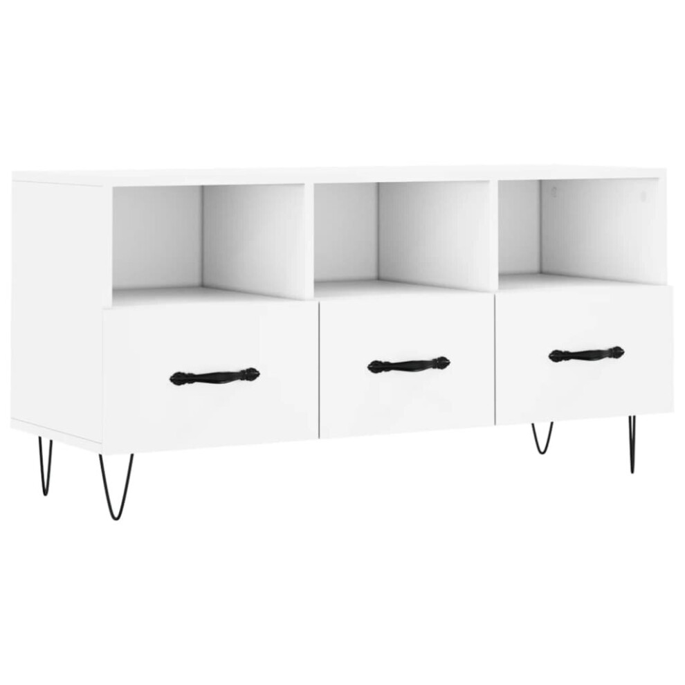 vidaXL TV Cabinet TV Unit Sideboard Media Unit TV Stand White Engineered Wood