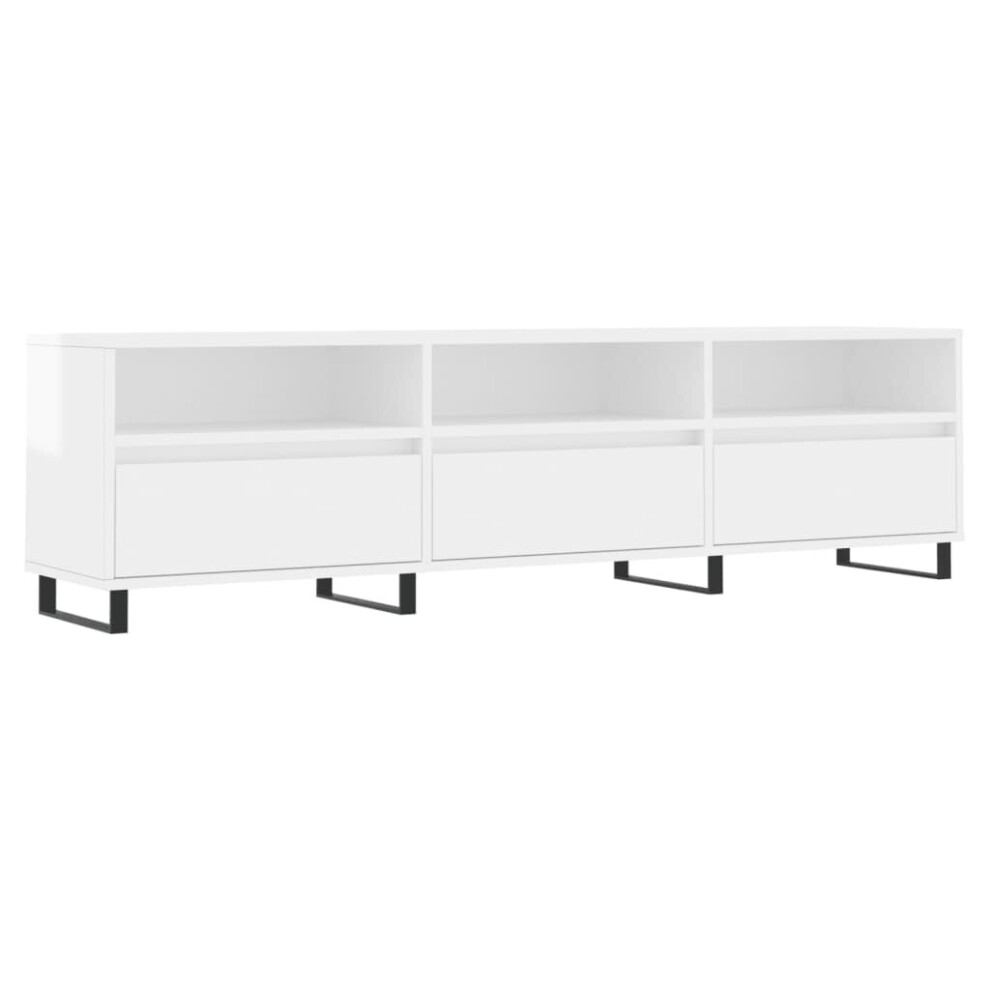 vidaXL TV Cabinet TV Unit Sideboard TV Stand High Gloss White Engineered Wood