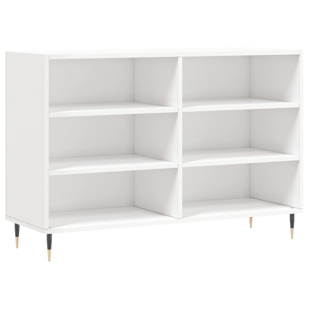 vidaXL Sideboard Storage Cabinet Cupboard High Gloss White Engineered Wood