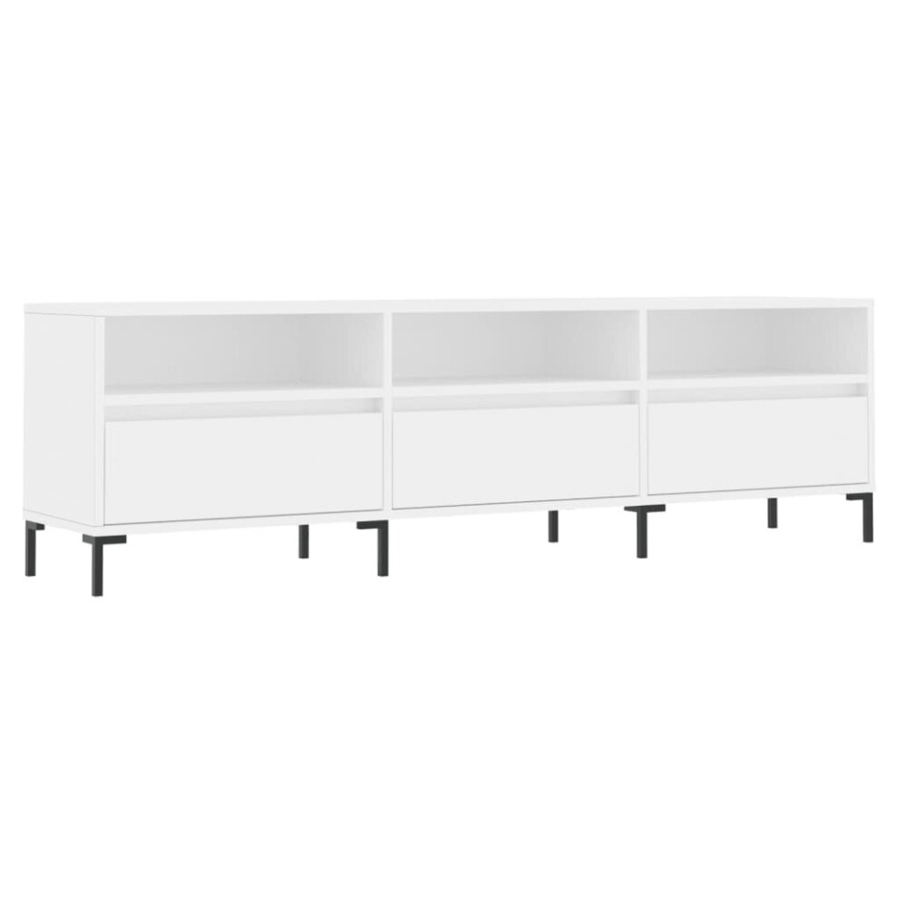 Vidaxl Tv Cabinet Tv Unit Sideboard Media Unit Tv Stand White Engineered Wood
