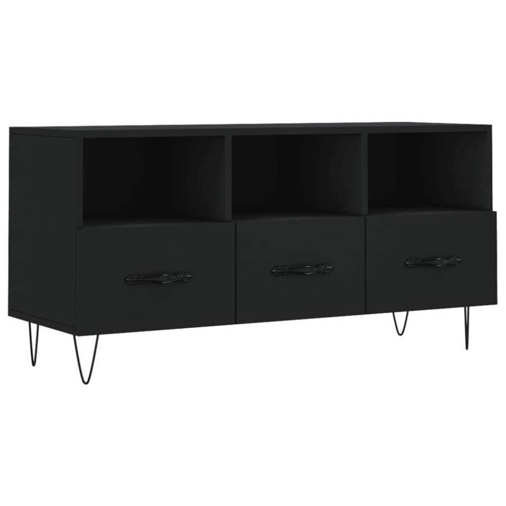 Vidaxl Tv Cabinet Tv Unit Sideboard Media Unit Tv Stand Black Engineered Wood