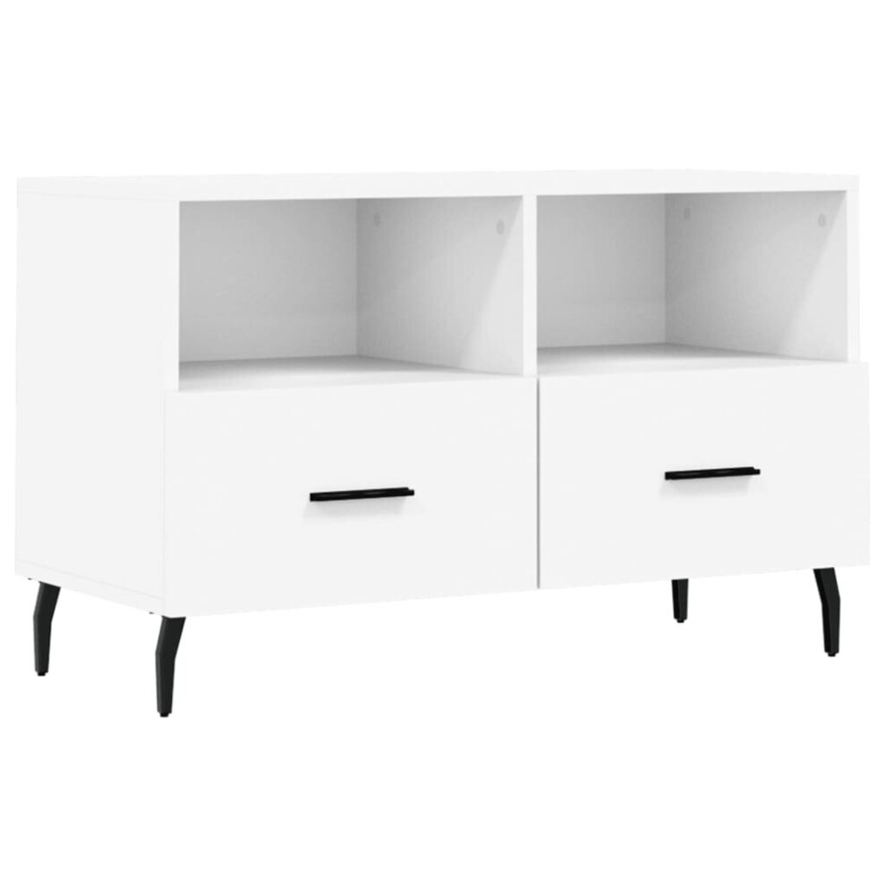 vidaXL TV Cabinet TV Unit Sideboard Media Unit TV Stand White Engineered Wood