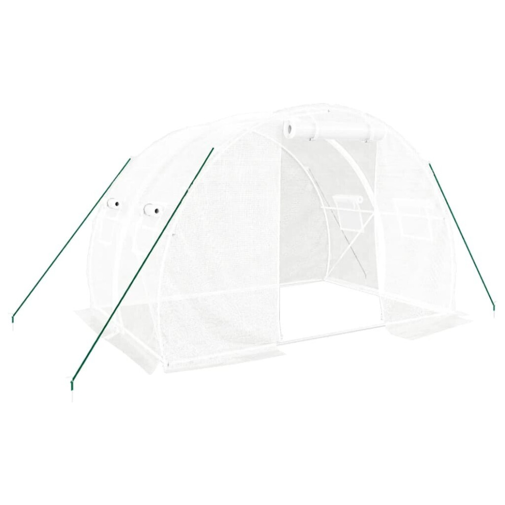 vidaXL Greenhouse Walk in Greenhouse Grow House with Steel Frame White 6 mÂ²