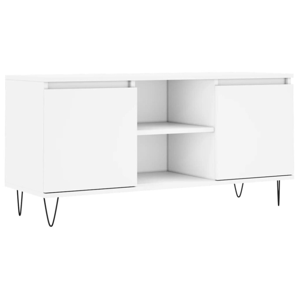 Vidaxl Tv Cabinet Tv Unit Sideboard Media Unit Tv Stand White Engineered Wood