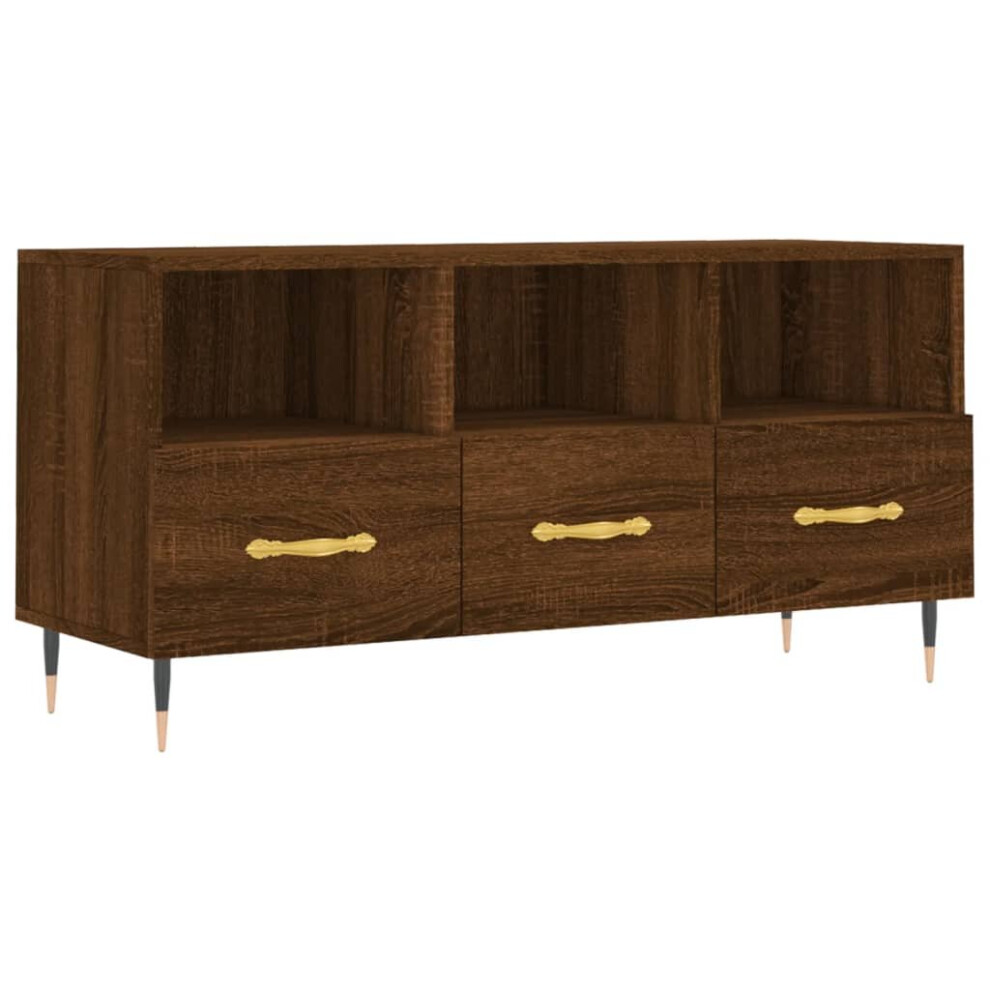 vidaXL TV Cabinet TV Unit Media Cabinet TV Stand Brown Oak Engineered Wood