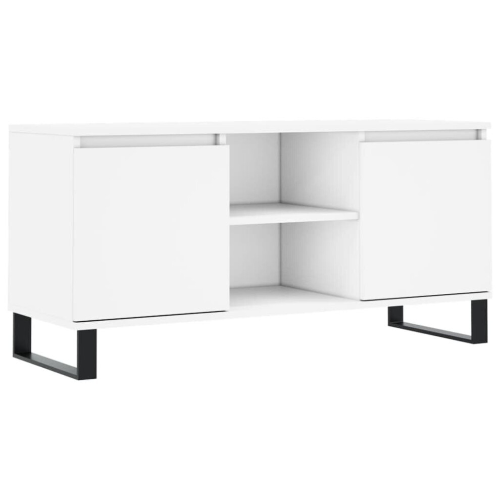 vidaXL TV Cabinet TV Unit Sideboard Media Unit TV Stand White Engineered Wood