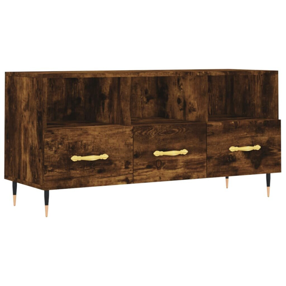 vidaXL TV Cabinet TV Unit Media Cabinet TV Stand Smoked Oak Engineered Wood